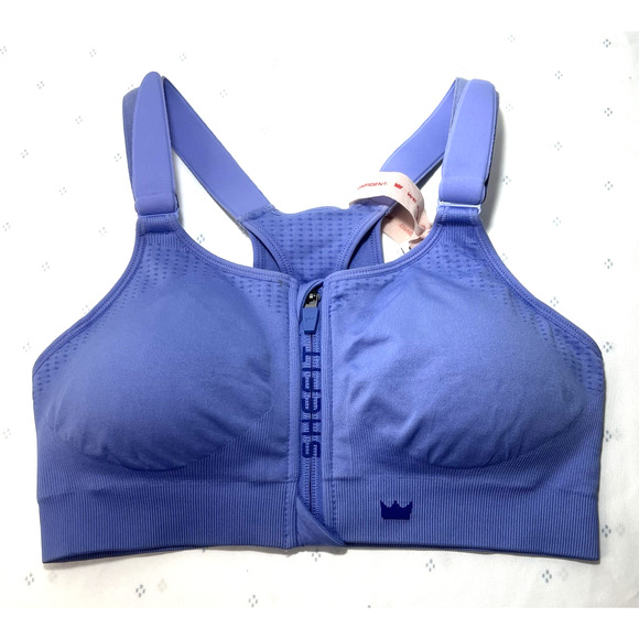 NWT SHEFIT Low Impact Sports Bra PERIWINKLE Size SMALL Adjustable Straps pads - Picture 3 of 9